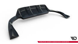 Mittlerer Cup Diffusor Heck Ansatz DTM Look passend für Volvo XC60 Mk1 Facelift schwarz Hochglanz