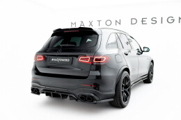 Mittlerer Cup Diffusor Heck Ansatz DTM Look passend für Mercedes-AMG GLC 43 SUV X253 Facelift schwarz Hochglanz