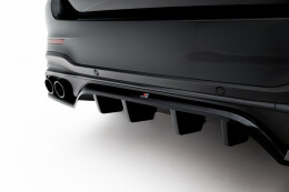 Mittlerer Cup Diffusor Heck Ansatz DTM Look passend für Mercedes-AMG GLC 43 SUV X253 Facelift schwarz Hochglanz