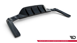 Mittlerer Cup Diffusor Heck Ansatz DTM Look passend für Mercedes-AMG GLC 43 SUV X253 Facelift schwarz Hochglanz