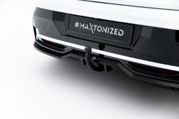 Mittlerer Cup Diffusor Heck Ansatz DTM Look passend für Renault Megane E-Tech Electric Mk1 schwarz Hochglanz