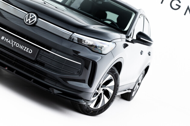Cup Spoilerlippe Front Ansatz V.1 passend für VW Tiguan Mk3 schwarz Hochglanz