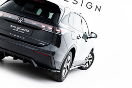 Mittlerer Cup Diffusor Heck Ansatz DTM Look passend für VW Tiguan Mk3 schwarz Hochglanz