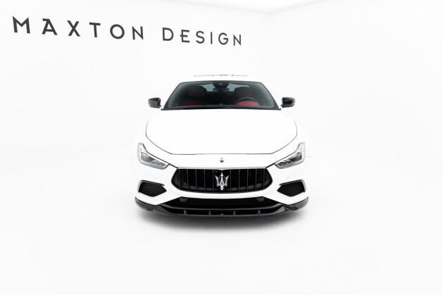 Cup Spoilerlippe Front Ansatz passend für Maserati Ghibli Modena Mk3 Facelift schwarz Hochglanz