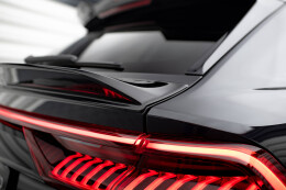 Niedriger Heck Spoiler Aufsatz Abrisskante 3D für Audi Q8 / RSQ8 / SQ8 / Q8 S-Line Mk1 schwarz Hochglanz