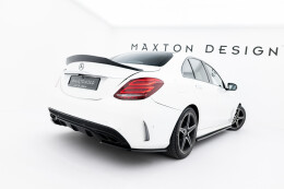 Heck Ansatz Flaps Diffusor passend für Mercedes-Benz C AMG-Line Limousine W205 schwarz Hochglanz