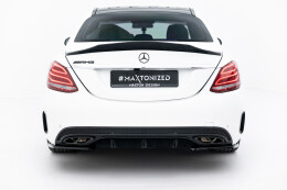 Heck Ansatz Flaps Diffusor passend für Mercedes-Benz C AMG-Line Limousine W205 schwarz Hochglanz