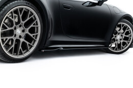 Seitenschweller Ansatz Cup Leisten passend für V.1 passend für Porsche 911 Carrera Sport Design 992 schwarz Hochglanz
