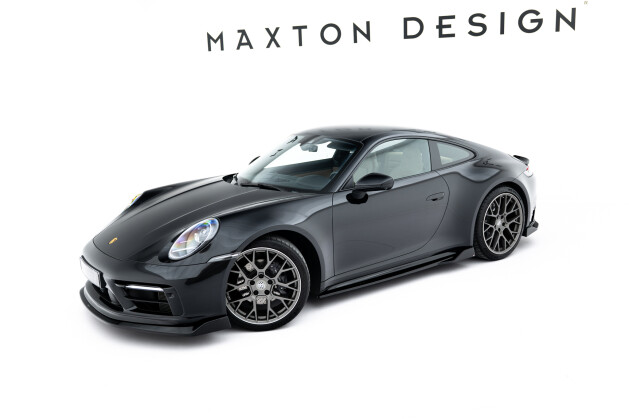 Seitenschweller Ansatz Cup Leisten V.2 passend für Porsche 911 Carrera Sport Design 992 schwarz Hochglanz