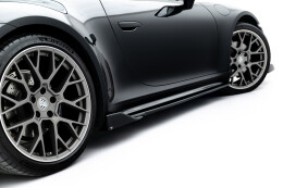 Seitenschweller Ansatz Cup Leisten V.2 passend für Porsche 911 Carrera Sport Design 992 schwarz Hochglanz