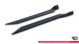 Seitenschweller Ansatz Cup Leisten V.2 passend für Porsche 911 Carrera Sport Design 992 schwarz Hochglanz