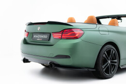 Heck Ansatz Flaps Diffusor passend für BMW 4er Cabrio / Coupe F33 / F32 schwarz Hochglanz