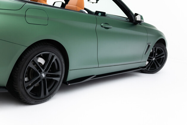 Seitenschweller Ansatz Cup Leisten für BMW 4er Cabrio / Coupe F33 / F32 schwarz Hochglanz