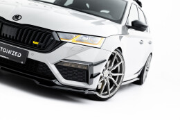 Cup Spoilerlippe Front Ansatz V.4 passend für Skoda Octavia RS Mk4 schwarz Hochglanz
