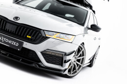 Street+ Spoilerlippe Front Ansatz V.5 passend für Skoda Octavia RS Mk4 schwarz Hochglanz