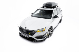Street+ Spoilerlippe Front Ansatz V.5 passend für Skoda Octavia RS Mk4 schwarz Hochglanz