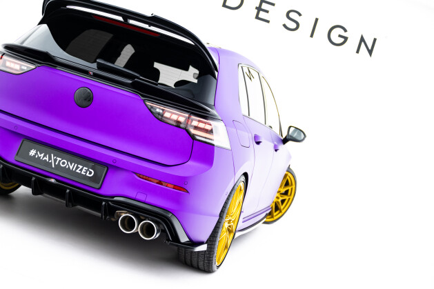 Heck Ansatz Flaps Diffusor V.6 passend für VW Golf R Mk8 Facelift schwarz Hochglanz
