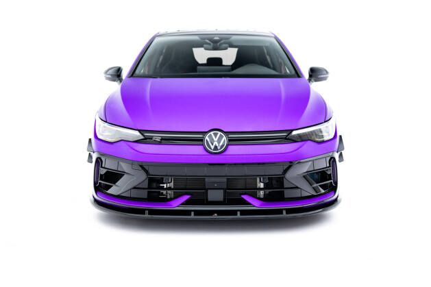 Cup Spoilerlippe Front Ansatz V.2 passend für VW Golf R Mk8 Facelift schwarz Hochglanz