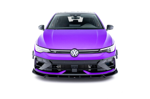 Cup Spoilerlippe Front Ansatz V.3 für VW Golf R Mk8 Facelift schwarz Hochglanz