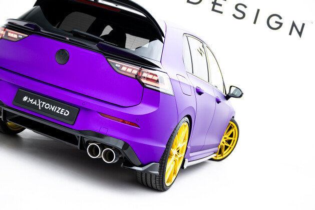 Heck Ansatz Flaps Diffusor V.7 passend für VW Golf R Mk8 / Mk8 Facelift schwarz Hochglanz