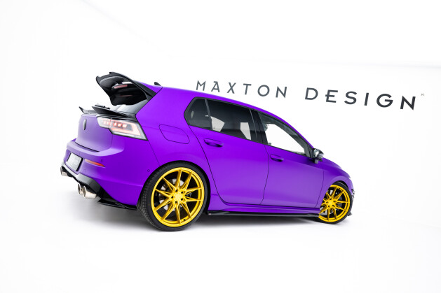 Heck Ansatz Flaps Diffusor V.8 für VW Golf R  Mk8 / Mk8 Facelift schwarz Hochglanz