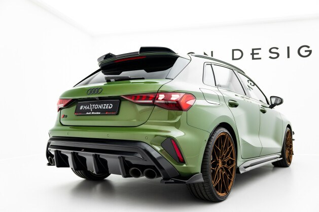 Street+ Heck Ansatz Diffusor passend für Audi S3 Sportback 8Y FL schwarz Hochglanz