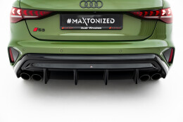 Heck Ansatz Diffusor für Audi S3 Sportback 8Y Facelift schwarz Hochglanz