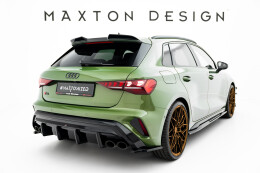 Heck Ansatz Flaps Diffusor V.3 passend für Audi S3 8Y Sportback Facelift schwarz Hochglanz