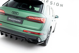 Mittlerer Cup Diffusor DTM Look Heck Ansatz für Audi Q7 S-Line Mk2 Facelift schwarz Hochglanz
