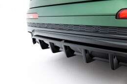 Mittlerer Cup Diffusor DTM Look Heck Ansatz für Audi Q7 S-Line Mk2 Facelift schwarz Hochglanz