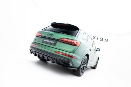 Mittlerer Cup Diffusor DTM Look Heck Ansatz für Audi Q7 S-Line Mk2 Facelift schwarz Hochglanz