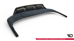 Mittlerer Cup Diffusor DTM Look Heck Ansatz für Audi Q7 S-Line Mk2 Facelift schwarz Hochglanz