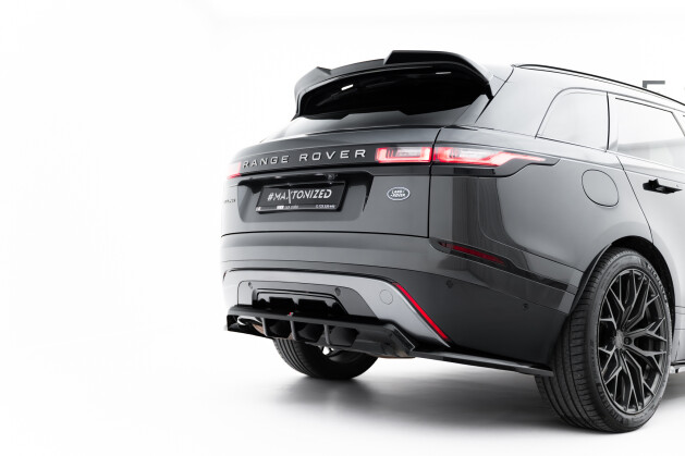 Mittlerer Cup Diffusor DTM Look Heck Ansatz V.2 passend für Land Rover Range Rover Velar R-Dynamic Mk1 schwarz Hochglanz