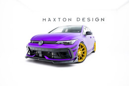 Cup Spoilerlippe Front Ansatz V.4 für VW Golf R Mk8 Facelift schwarz Hochglanz