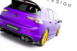 Mittlerer Cup Diffusor DTM Look Heck Ansatz V.1 für VW Golf R  Mk8 / Mk8 Facelift schwarz Hochglanz