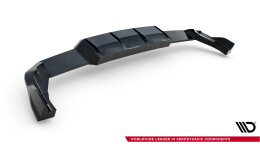 Mittlerer Cup Diffusor DTM Look Heck Ansatz V.1 für VW Golf R  Mk8 / Mk8 Facelift schwarz Hochglanz