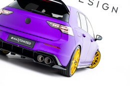 Mittlerer Cup Diffusor DTM Look Heck Ansatz V.2 für VW Golf R  Mk8 / Mk8 Facelift schwarz Hochglanz