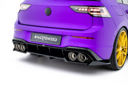 Mittlerer Cup Diffusor DTM Look Heck Ansatz V.2 für VW Golf R  Mk8 / Mk8 Facelift schwarz Hochglanz