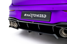 Mittlerer Cup Diffusor DTM Look Heck Ansatz V.2 für VW Golf R  Mk8 / Mk8 Facelift schwarz Hochglanz