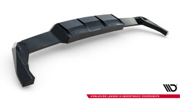 Mittlerer Cup Diffusor DTM Look Heck Ansatz V.2 für VW Golf R  Mk8 / Mk8 Facelift schwarz Hochglanz
