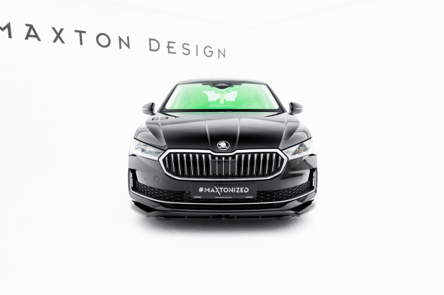 Cup Spoilerlippe Front Ansatz V.1 für Skoda Superb Mk4 schwarz Hochglanz