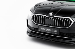 Cup Spoilerlippe Front Ansatz V.1 für Skoda Superb Mk4 schwarz Hochglanz