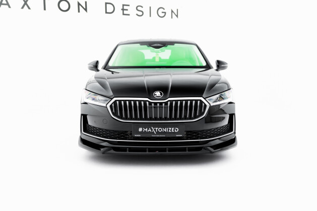 Cup Spoilerlippe Front Ansatz V.2 passend für Skoda Superb Mk4 schwarz Hochglanz