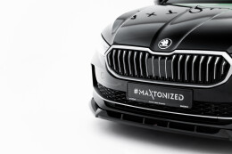 Cup Spoilerlippe Front Ansatz V.2 für Skoda Superb Mk4 schwarz Hochglanz