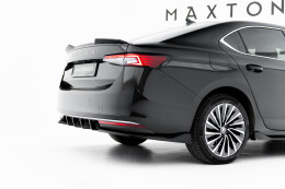 Heck Ansatz Flaps Diffusor V.2 für Skoda Superb Mk4 schwarz Hochglanz