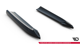 Heck Ansatz Flaps Diffusor passend für Audi A7 S-Line C7 schwarz Hochglanz