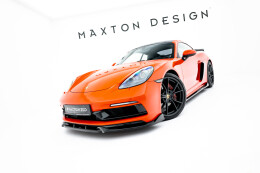 Cup Spoilerlippe Front Ansatz V.3 für Porsche 718 Cayman GTS 982c schwarz Hochglanz