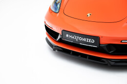 Cup Spoilerlippe Front Ansatz V.3 passend für Porsche 718 Cayman GTS 982c schwarz Hochglanz