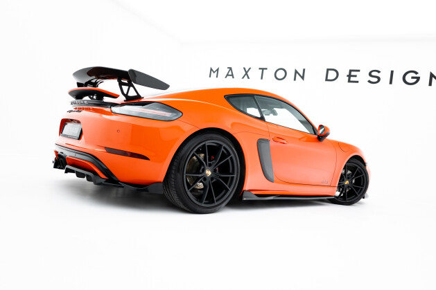 Seitenschweller Ansatz Cup Leisten V.2 für Porsche 718 Cayman GTS 982c schwarz Hochglanz