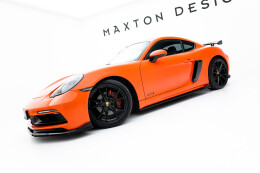 Seitenschweller Ansatz Cup Leisten V.2 für Porsche 718 Cayman GTS 982c schwarz Hochglanz